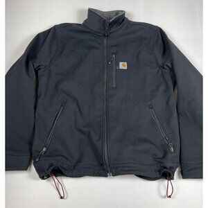 Carhartt Men L Black Full Zip Softshell Water Repellent Rain Jacket Cambodia